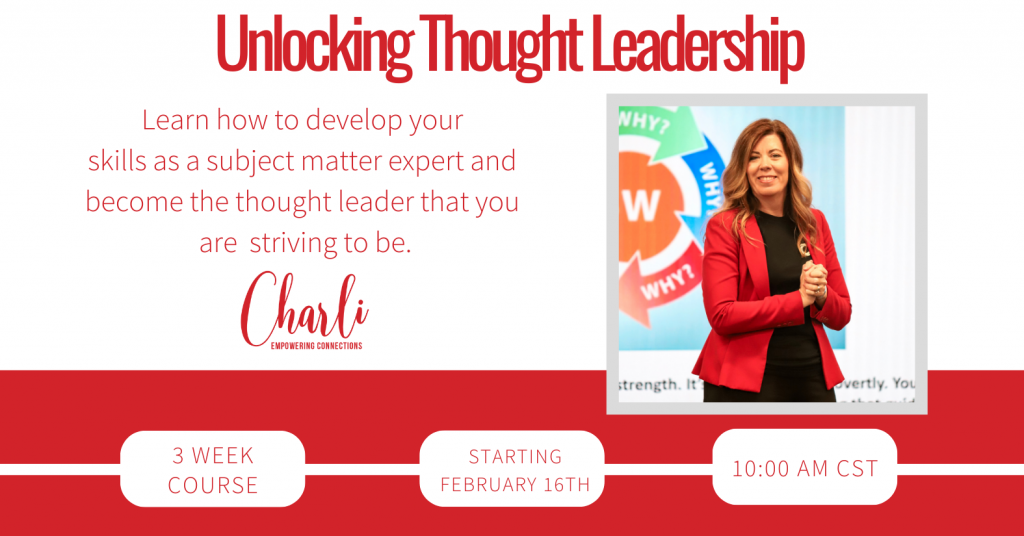 Unlocking Thought Leadership: Charli K Matthews' Three-Week Masterclass